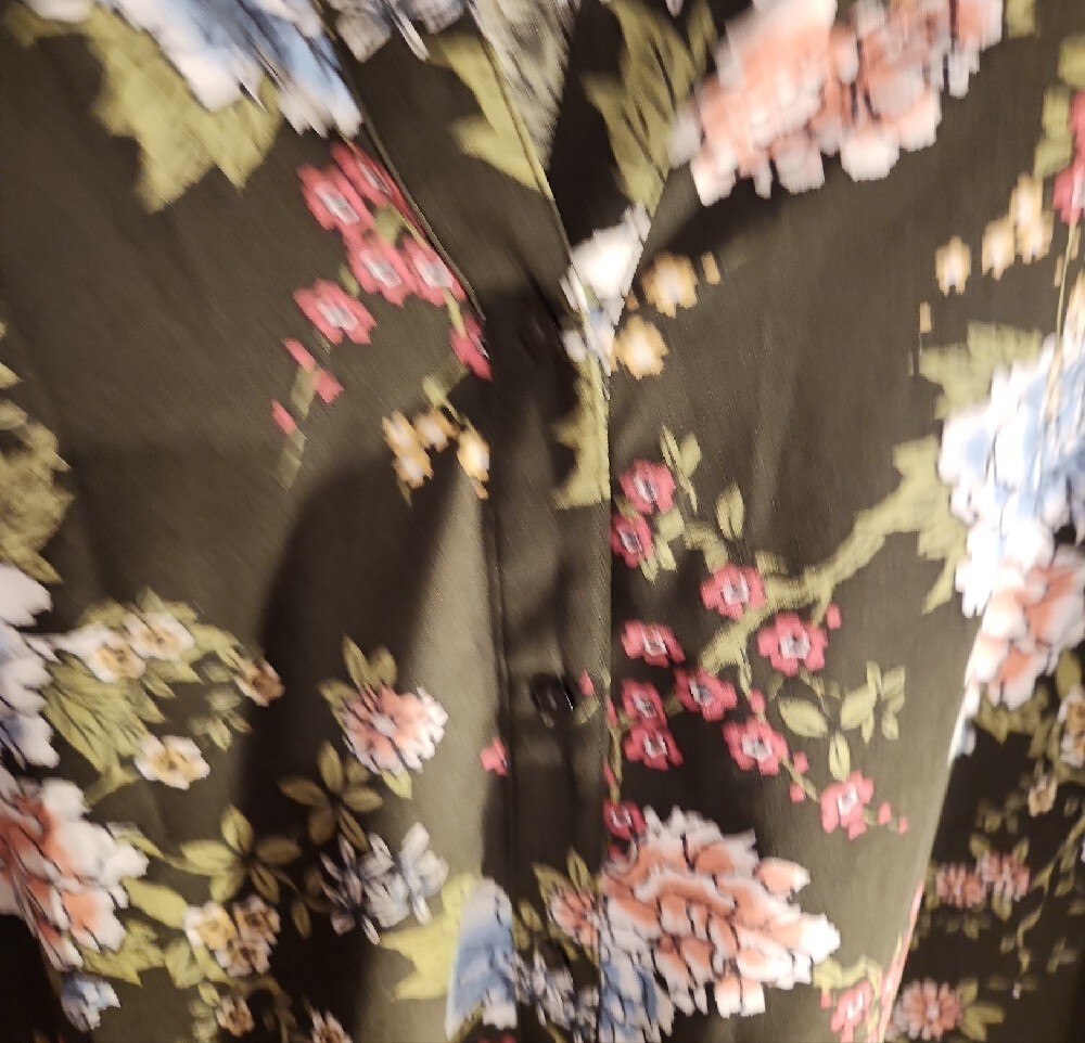 Denim & Co Green Floral Tunic Blouse 3X - Picture 6 of 7